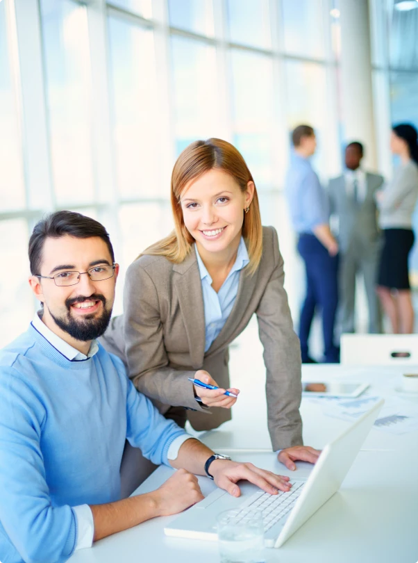 Professionals collaborating on a marketing plan