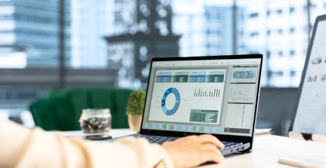 Live performance dashboard on a laptop