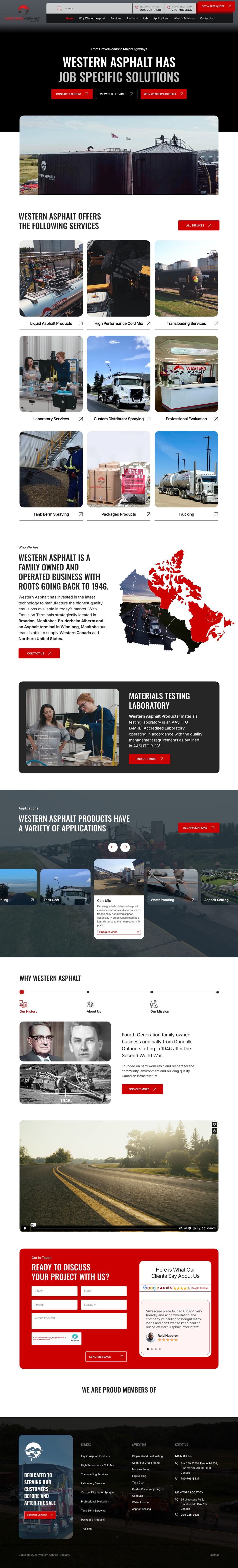 Western Asphalt homepage