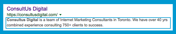 Meta Description - Consultus Digital