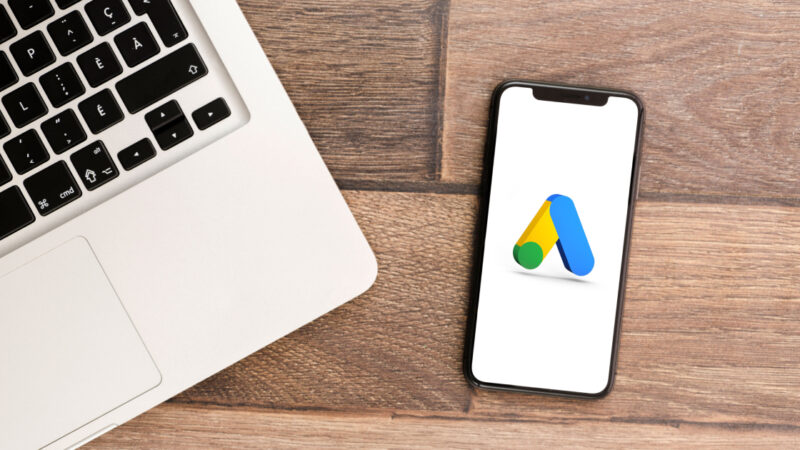 Google Ads menu display showing CTR (click through rate) and impression increases