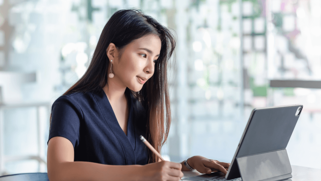 A Toronto digital marketing professional tracking results of her email marketing campaign for a client.