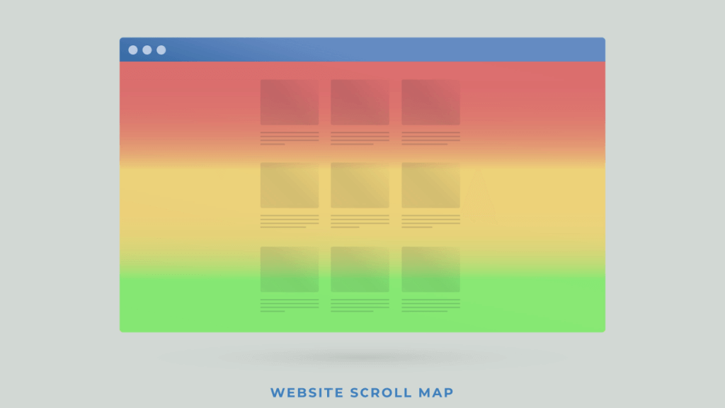 An example of a scroll map on a fake website