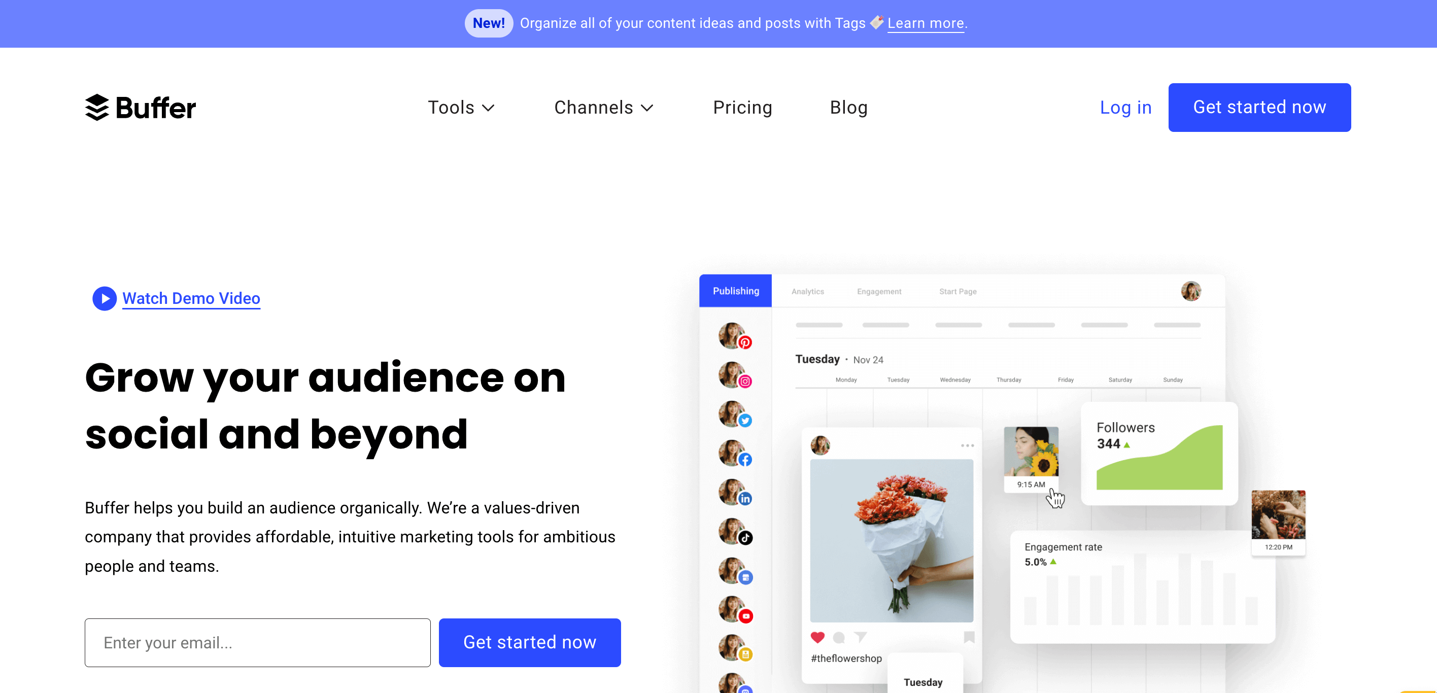 Buffer website home page