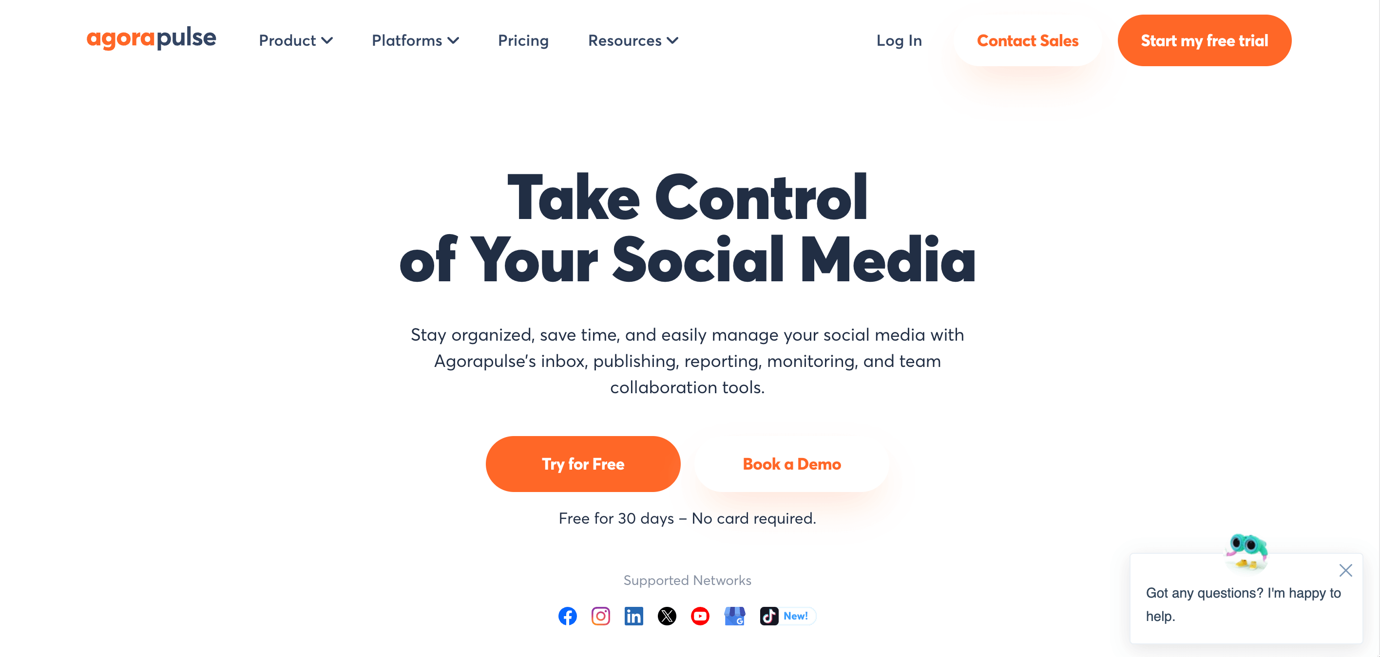 Agorapulse website home page