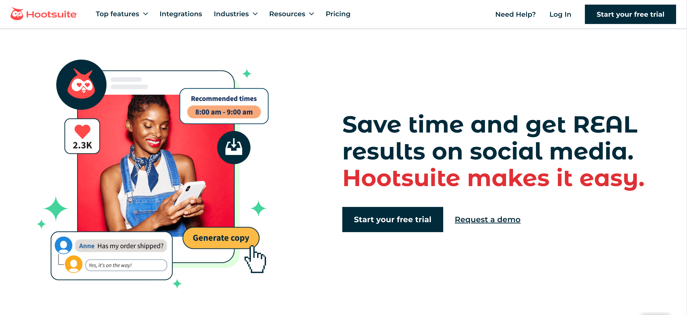Hootsuite home page