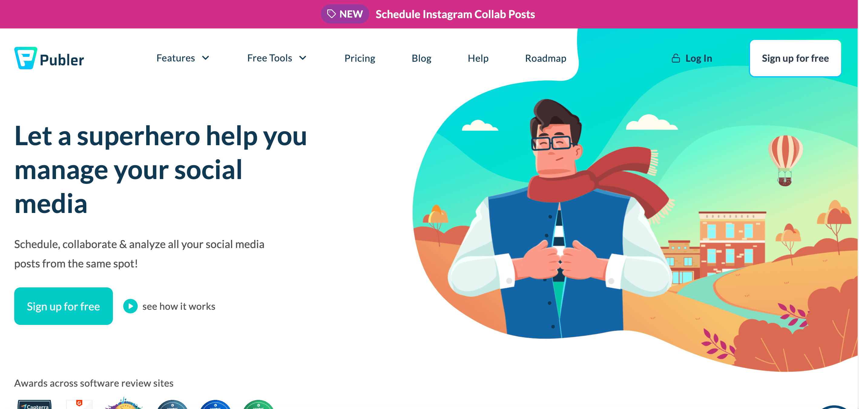Publer website home page