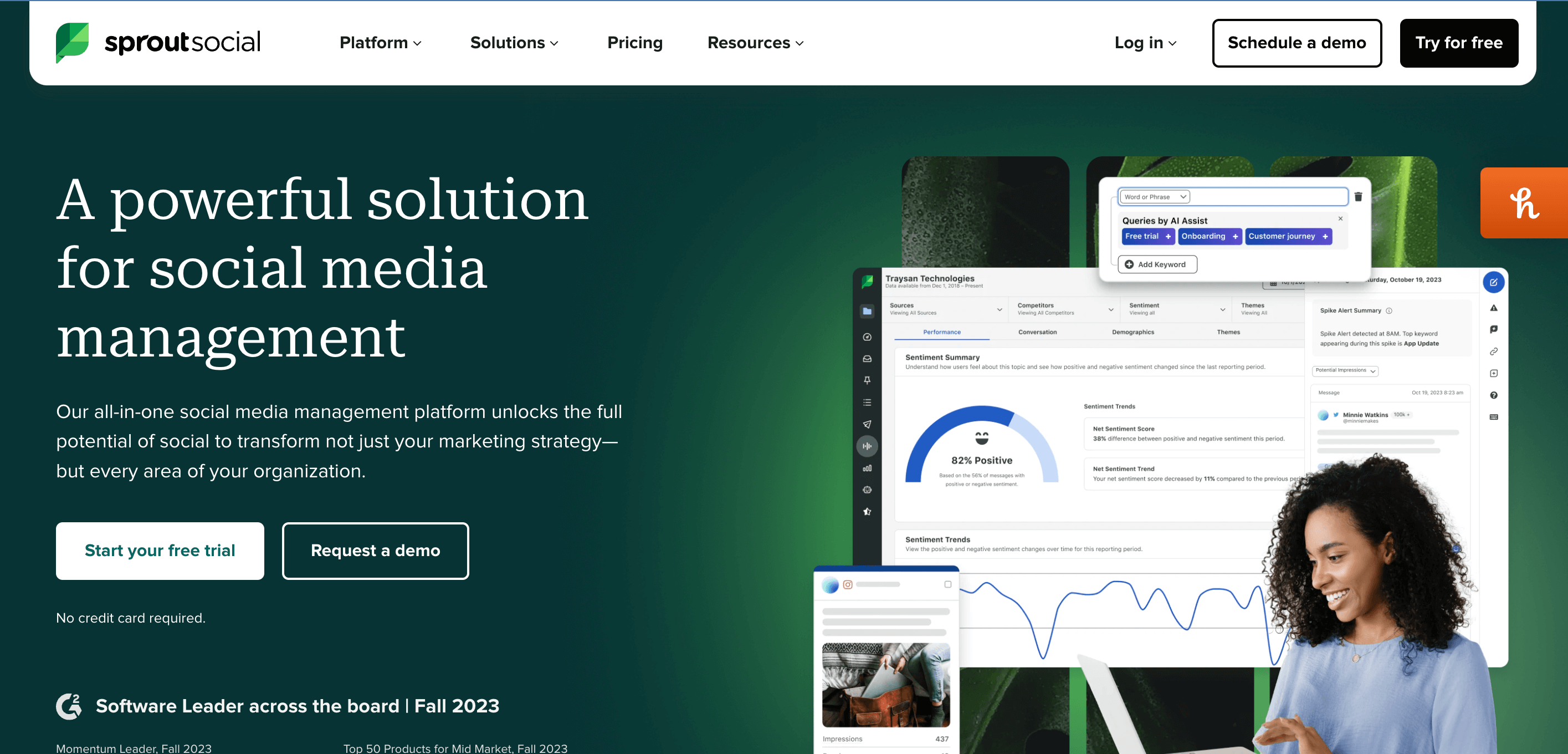 Sprout social website home page