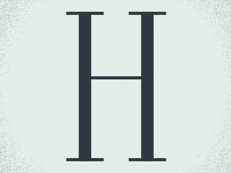 The letter, H animating between a serif and sans-serif treatment.