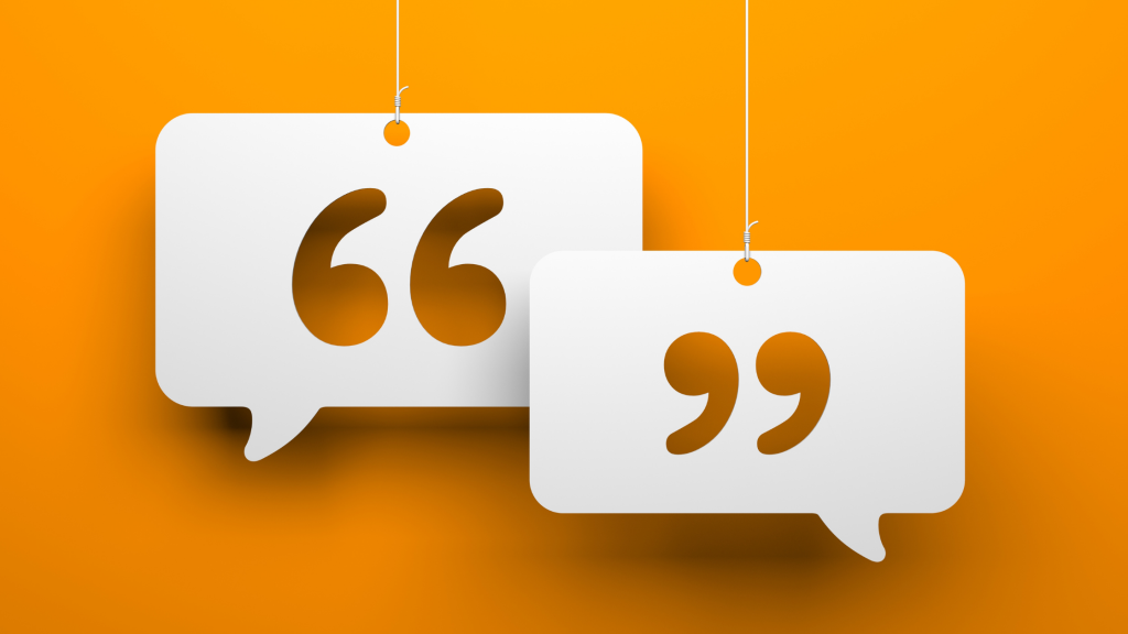 Social Proof - Two banners hanging with quotation marks