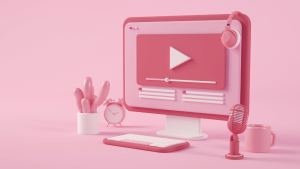 Video Ideas for Your Marketing Content | Illustration of a pink computer with a play button on the screen