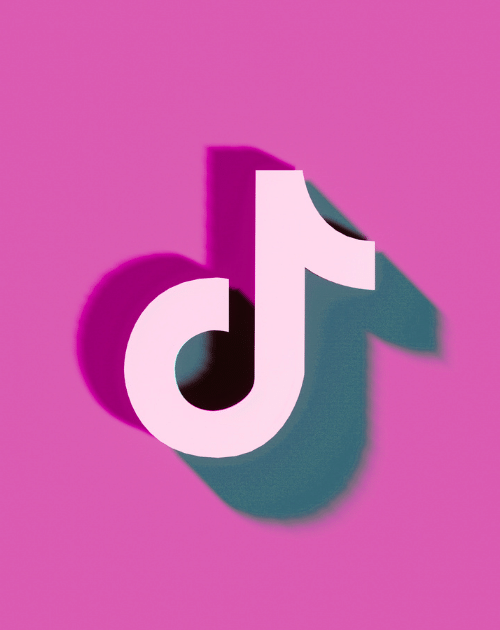 tiktok ads - tiktok logo on pink background